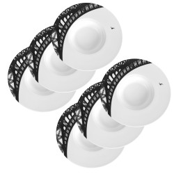 6x Paris Plates Black &...