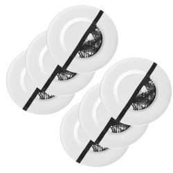 6x Paris Plates Black &...