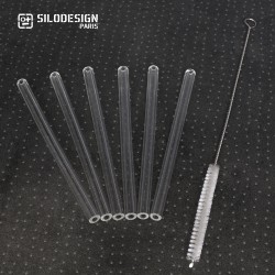 6x Glass Straw 140mm